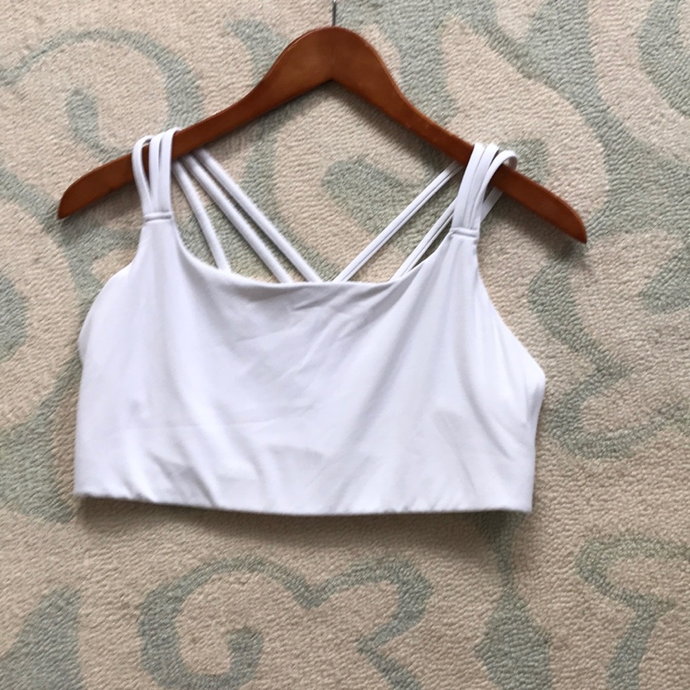 Athleta white sports bra size large